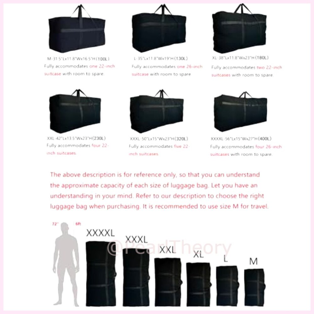 Extra Large Foldable Duffle Bag With Zippers And … - image 2